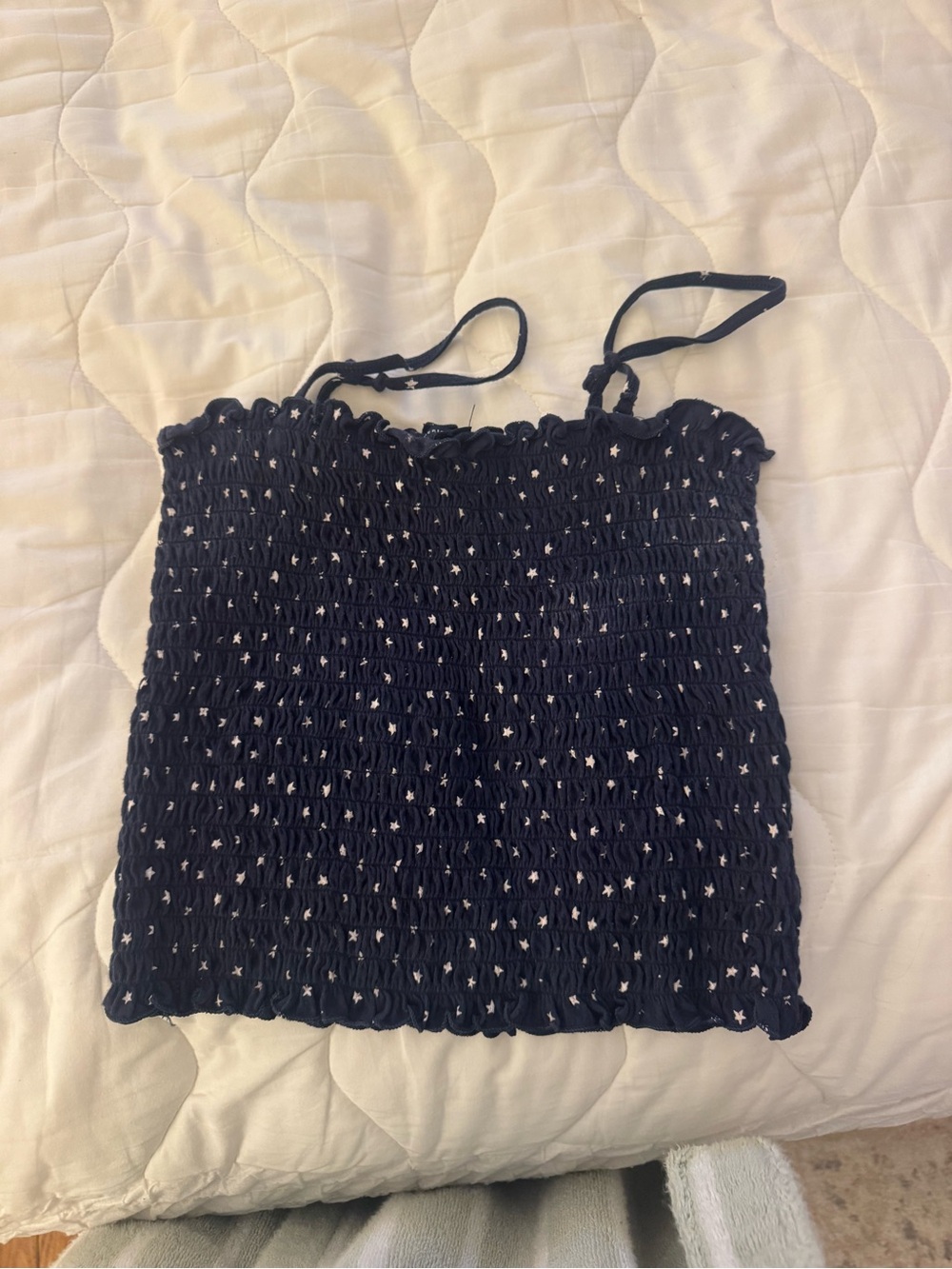 American Eagle Outfitters Navy Star Smocked Cami